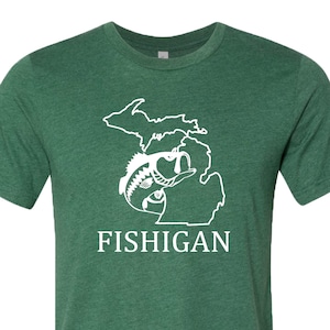 Fish Michigan Shirt/ Fishigan/ Fishing T- Shirt/ Michigan State Shirt ...