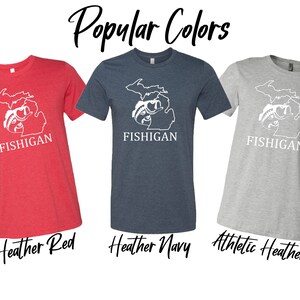 Fish Michigan Shirt/ Fishigan/ Fishing T- Shirt/ Michigan State Shirt ...