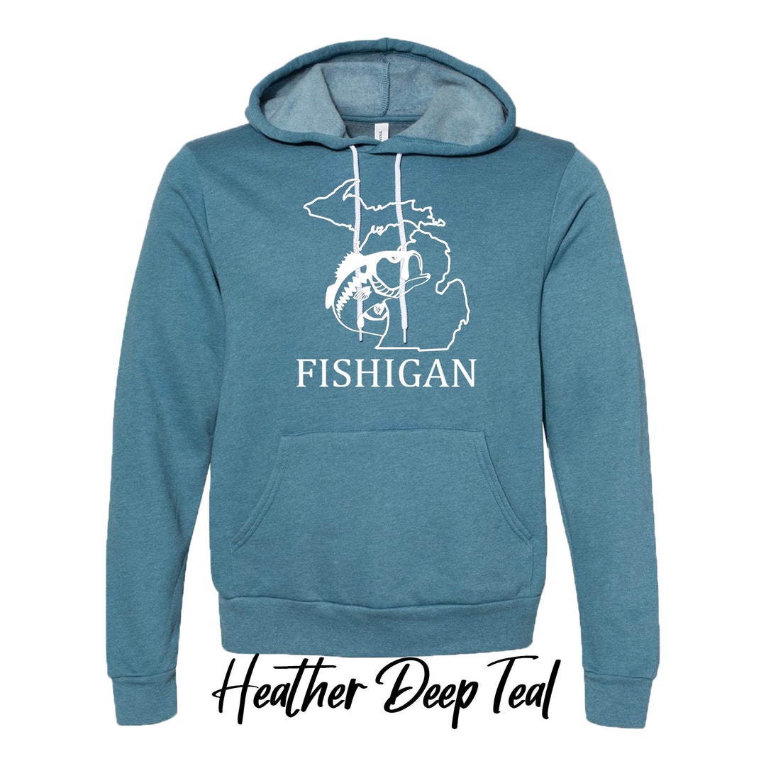 Fish Michigan Hoodie/ Fishigan/ Fishing Sweatshirt/ Michigan State ...