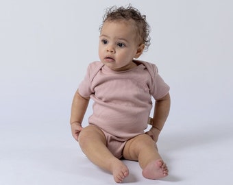 Short Sleeve Bodysuit | Organic Ribbed Cotton