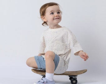 Organic Kids Paint Splat T-Shirt, 100% GOTS Cotton, Breathable and Comfortable, UK Designed, Eco Friendly Kids Gift