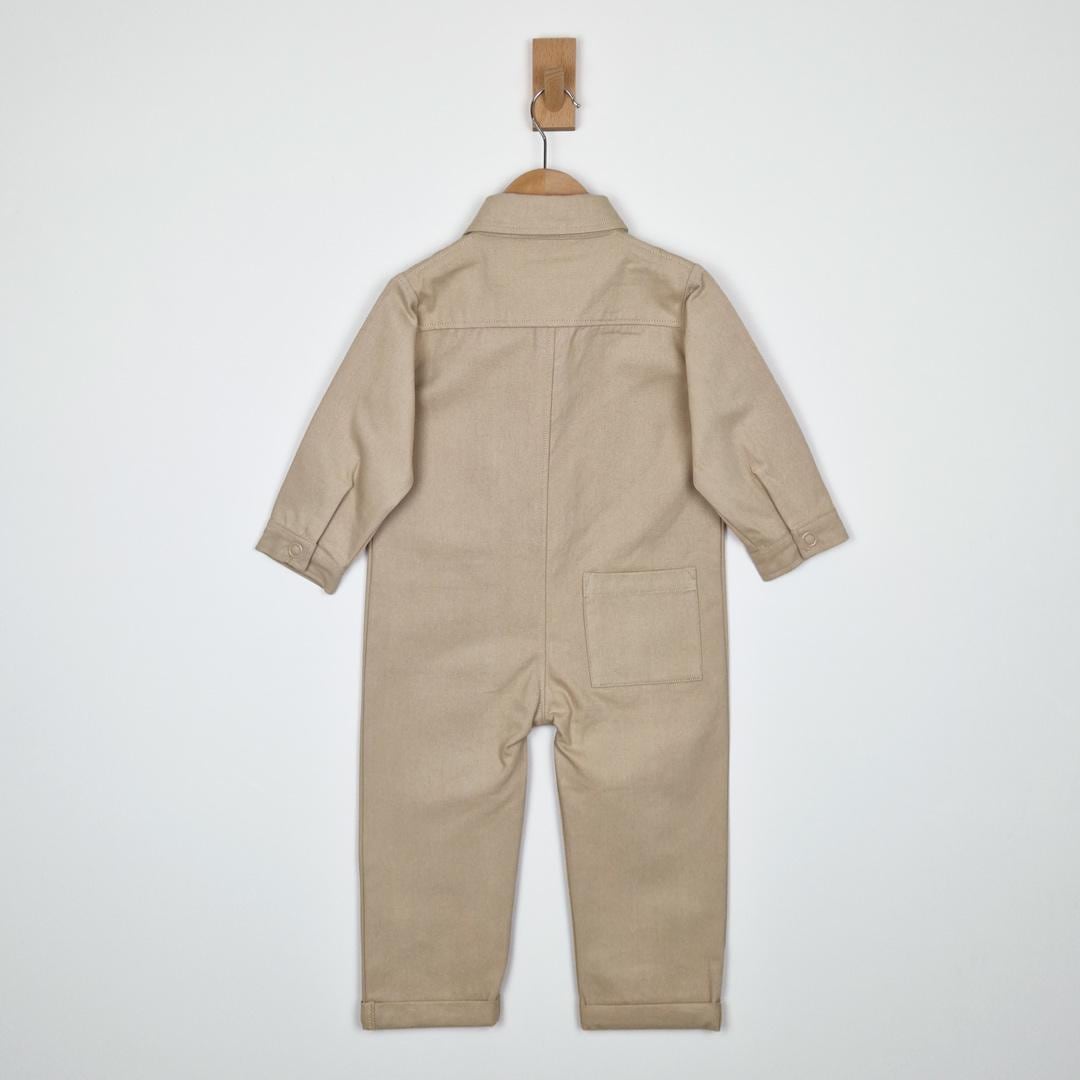 Kids' Boilersuit | 100% Organic Cotton Twill | Beige, Blue