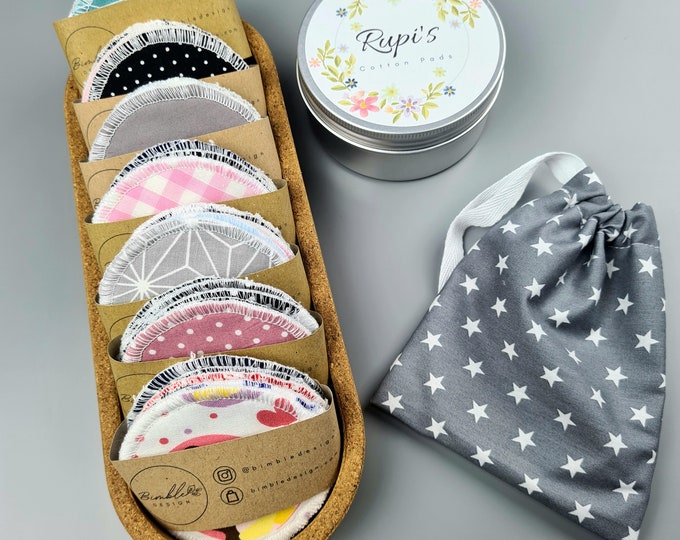 Reusable Cotton Pads Eco Friendly Gift Set Organic Bamboo Rounds Eco
