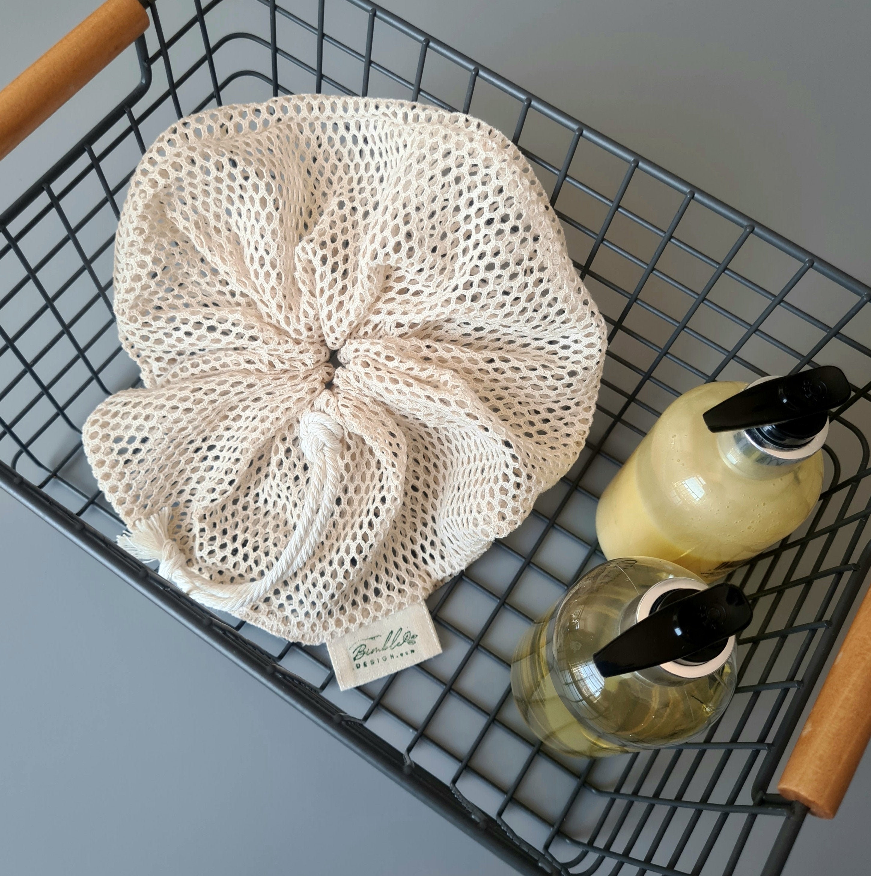 Eco Shower Pouf Loofah Scrub Plastic Free Organic Cotton Etsy