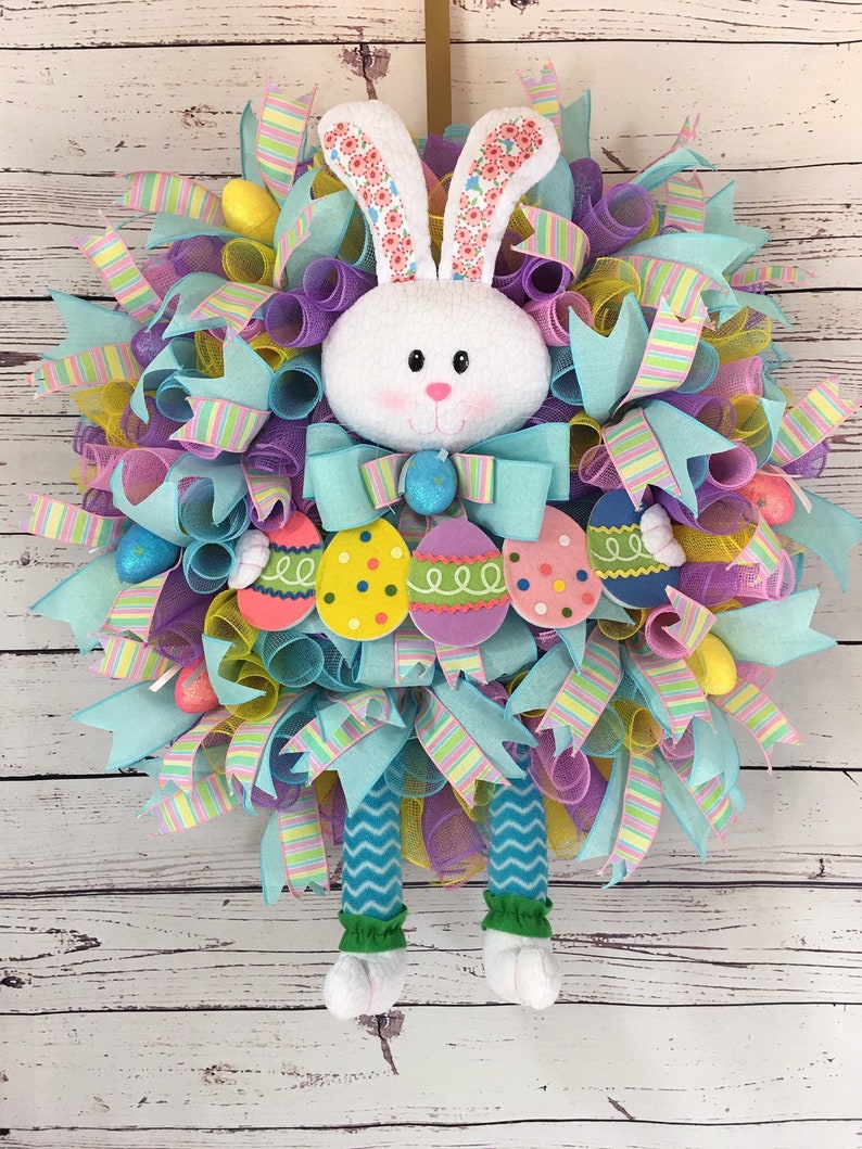 Couronne de lapin de Pâques Pâques porte Decor couronne | Etsy