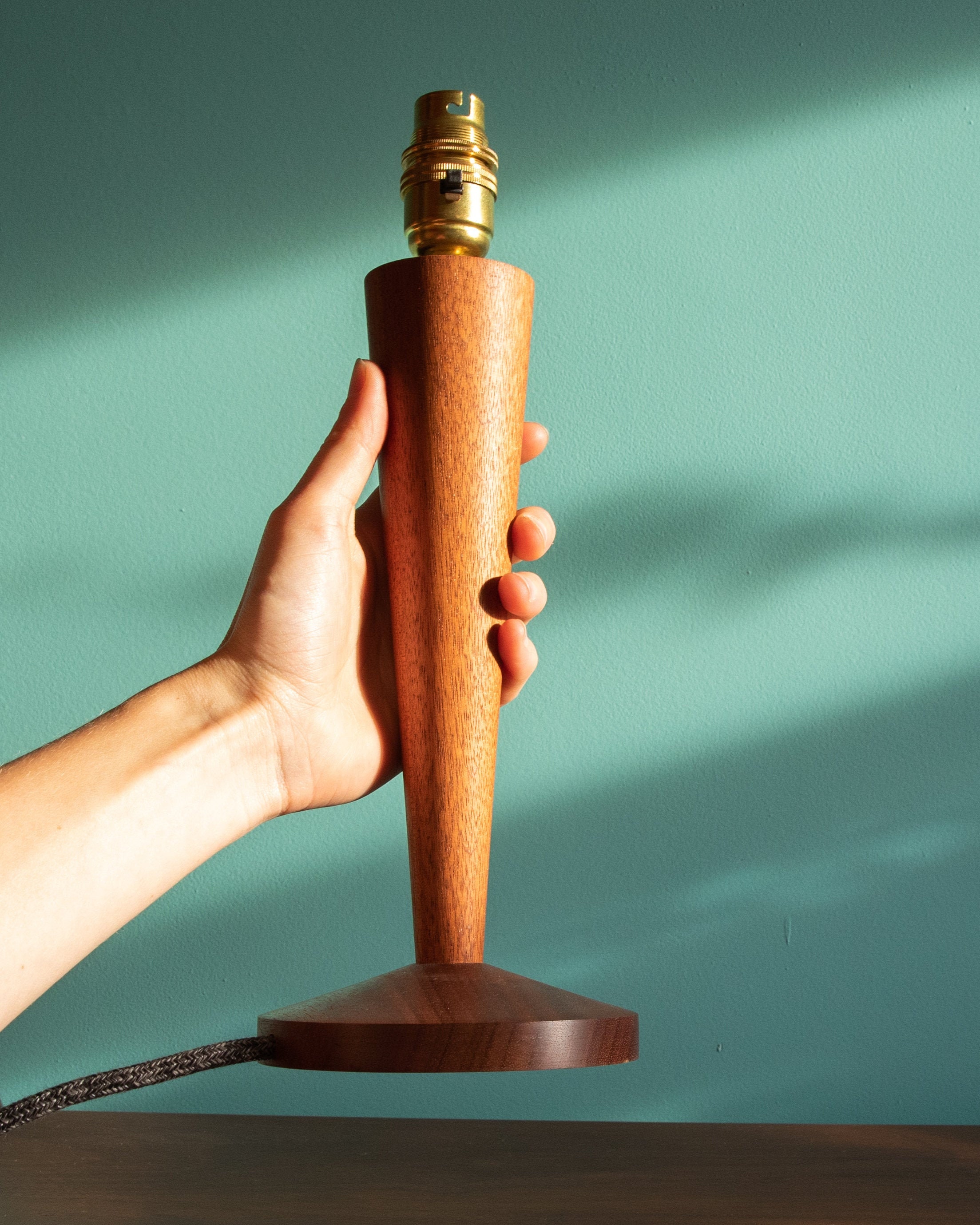 Wick Small Table Lamp Base in Utile Wood Etsy UK