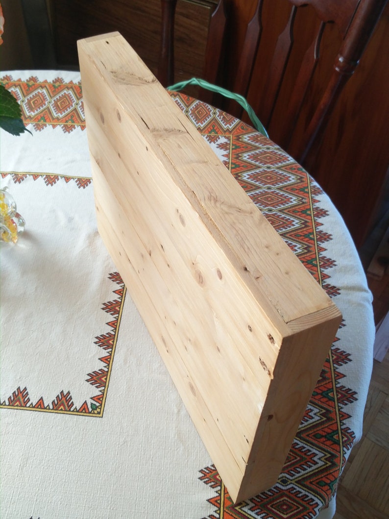 Reclaimed Wood Serving Tray w Center Handle