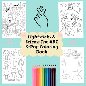 K-Pop ABC Coloring Book | Fun K-Pop Alphabet for Fans | Printable Coloring Pages | Lightsticks, Idols & More | Perfect Gift for Kpop Lovers