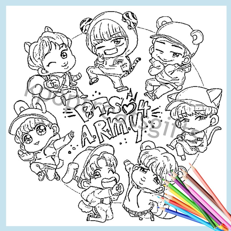 PRINTABLE BTS COLOURING Pages Digital Download Etsy PRINTABLE BTS COLOURING Pages Digital Download Etsy