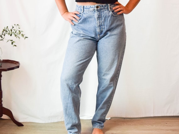 high waist jeans / 34W / high waisted jeans / ligh