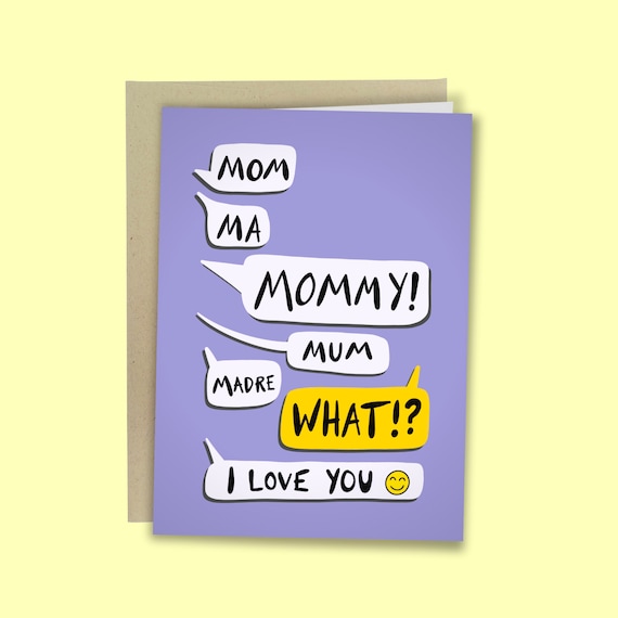I Love You Mom Mother's Day Card Card From Son Daughter Funny Birthday ...