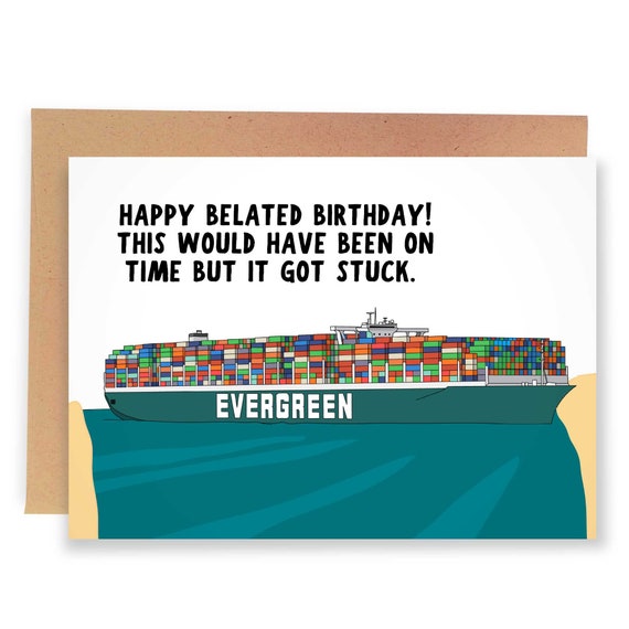 Divertente biglietto di auguri di buon compleanno in ritardo Mi sono ricordato del tuo compleanno, non il giorno esatto, ma conta, giusto? due opzioni, scritta nera o rosa - Italia