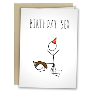 Birthday Sex, Funny Birthday Card, Naughty Greeting Card For Him, Adult Birthday Celebration Card, Love Card For Husband, Sexy Raunchy