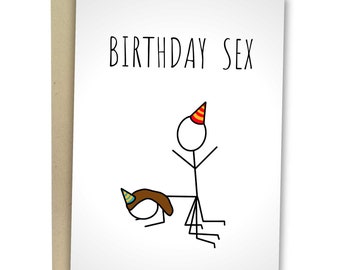 Birthday Sex, Funny Birthday Card, Naughty Greeting Card For Him, Adult Birthday Celebration Card, Love Card For Husband, Sexy Raunchy
