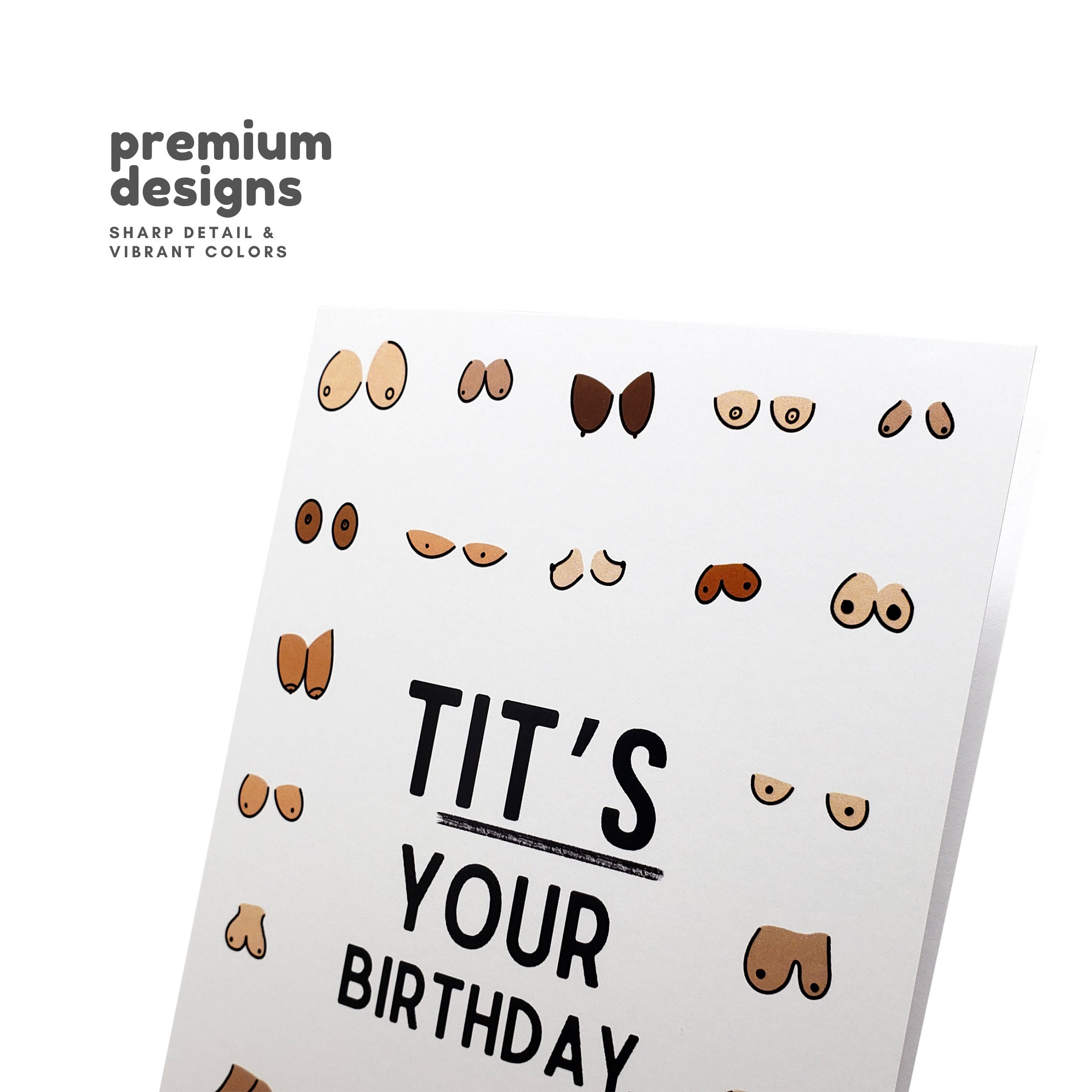 Funny Boobs Tit's Your Birthday Card Birthday card Funny | Etsy
