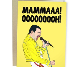 Mama Oooh! Funny Mother's Day Card, Queen Greeting Card For Mother, Freddie Mercury Love Card For Mom, Celebrity Mom Card