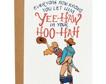 You Let Him Yee-Haw Funny Pregnancy Announcement Card, Mom To Be Greeting Card, New Baby Card, New Mom Card, Gender Reveal Card