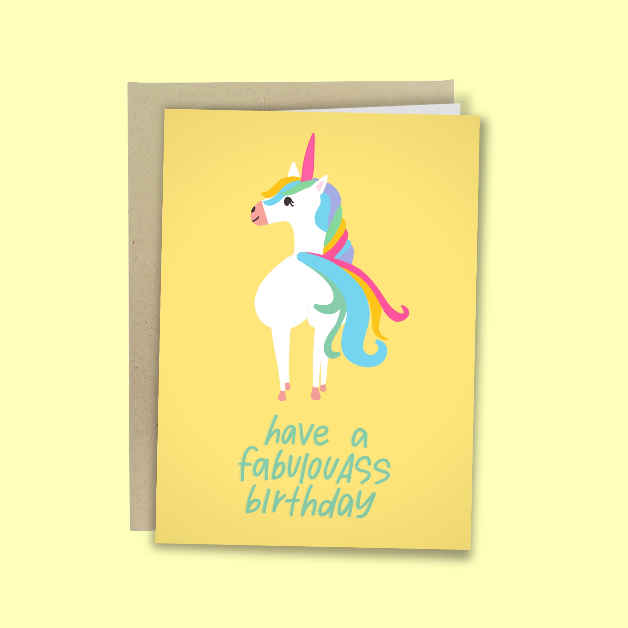 Funny Birthday Card Have A Fabulouass Birthday Unicorn Card - Etsy