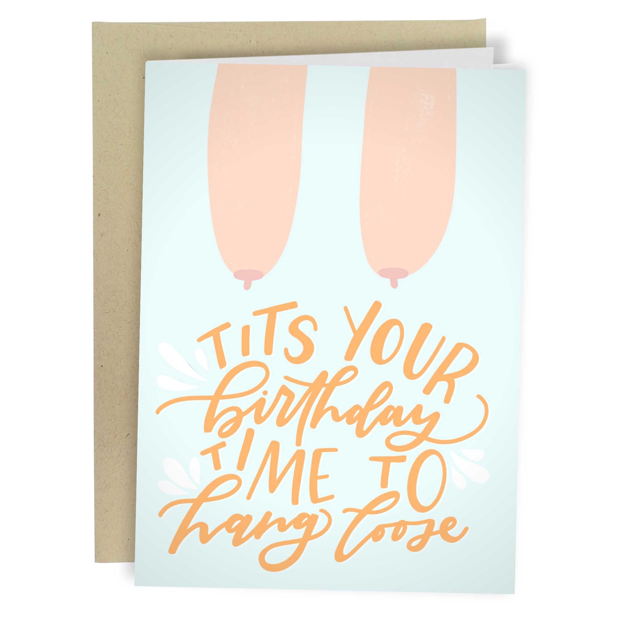 Tits Your Birthday Time To Hang Loose, Tits Birthday Card, Funny Birthday  Card, Boobs Birthday Card, Funny Birthday Card For Women