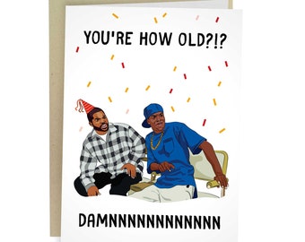 You're How Old Damn, Funny Birthday Card, Rude Card For Friend, Funny Greeting Card For Him, Birthday Gift For Her, Meme, Grandpa