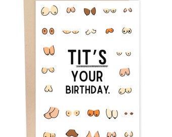 Tit's Your Birthday Funny Birthday Card, Tits Birthday Card, Funny Birthday Card, Boobs Birthday Card, Funny Birthday Card For Women