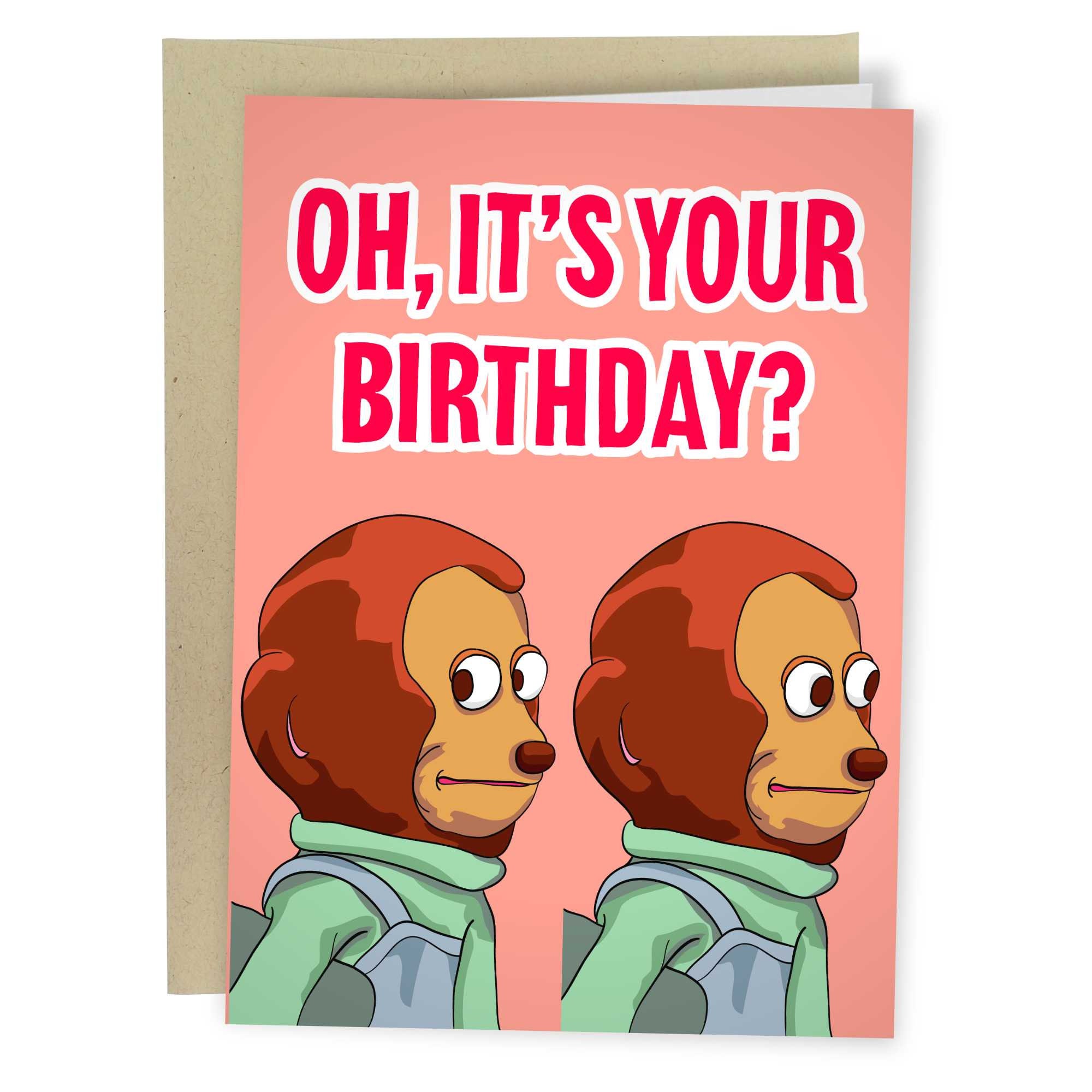 Oh It's Your Birthday Funny Birthday Card Rude Monkey -  Norway