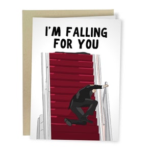 Falling For You, Funny Anniversary Card, Joe Biden Valentine's Day Greeting Card, Biden Falls Card, Joe Falling Down Card, Stairs