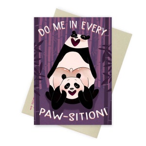Do Me In Every Paw-sition, Funny Anniversary Card, Naughty Greeting Card For Him, Adult Valentine&#39;s Day Card, Sexy Panda Dirty Card