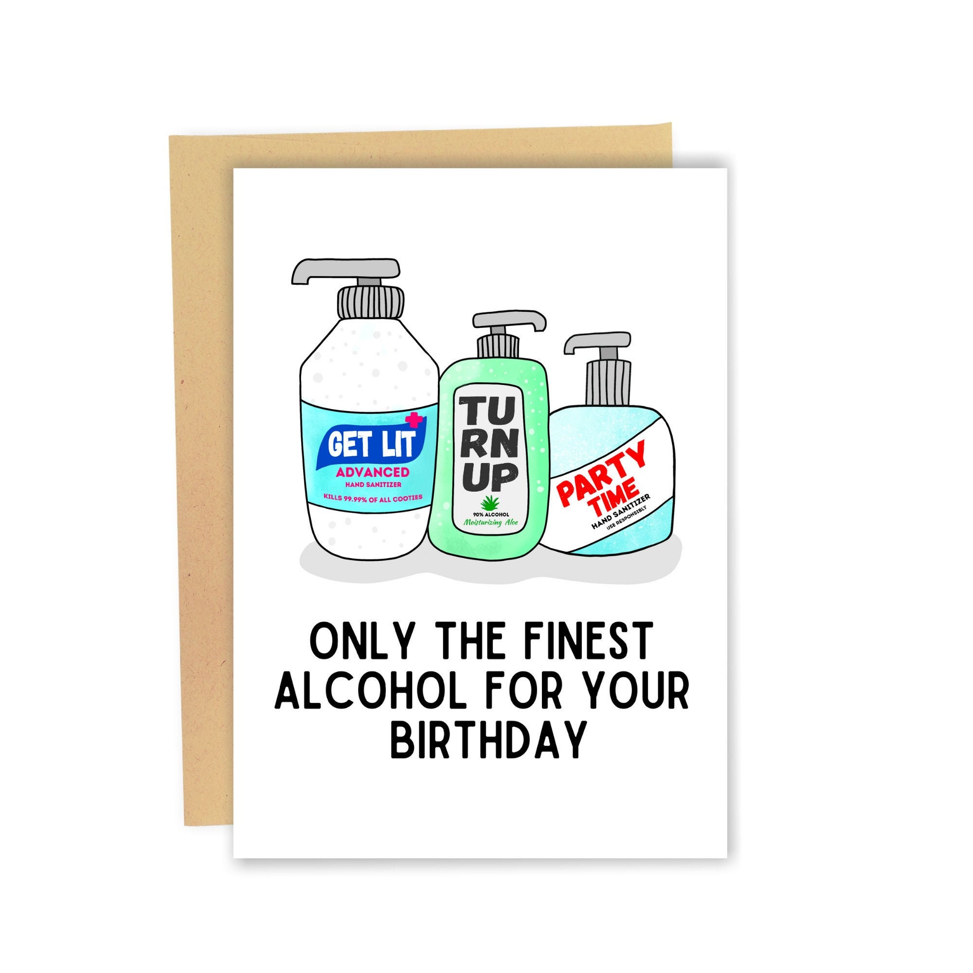 Finest Alcohol Birthday Card Social Distancing Funny Etsy Singapore
