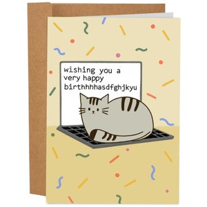 Wishing You A Very Happy Birthhhhasdfghjkyu, Funny Birthday Card, Rude Greeting Card For Sister Brother, Cat Sarcastic Card, Cat Lover, Pet