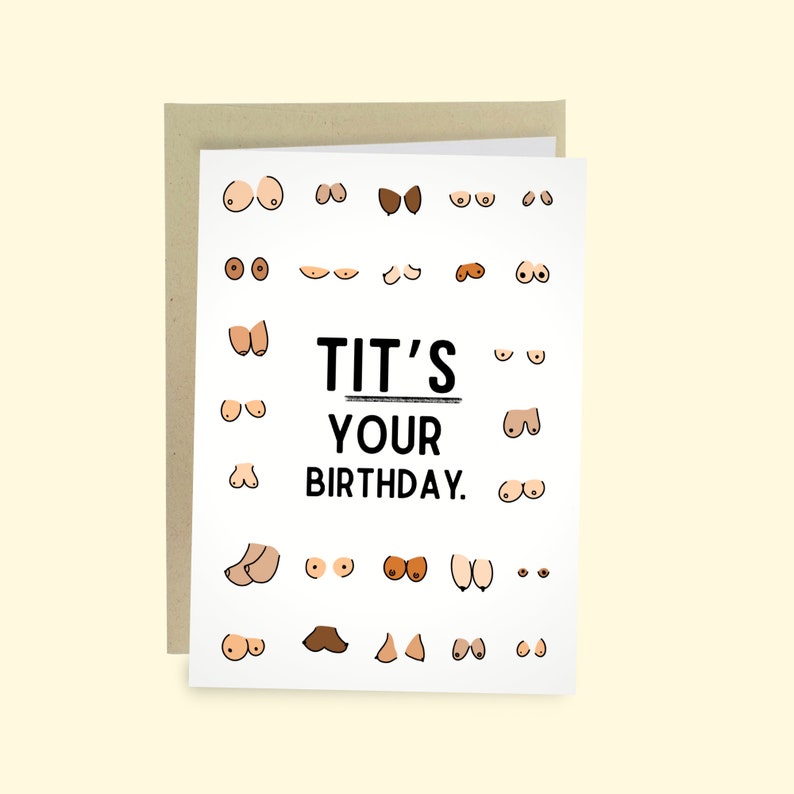Funny Boobs Tit's Your Birthday Card Birthday card Funny image 1