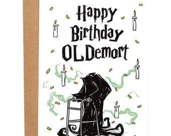 Happy Birthday Oldemort Funny Birthday Card, Bday Card For Friend, Rude Greeting Card, Gift For Him, Wizard Birthday Card, Gift For Sister