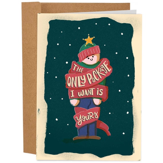 Lustige Weihnachtskarte „Das Einzige Paket, Das Ich Will, Ist Deins“ – Frech & Humorvoll Für Freund Oder Ehemann