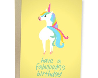 Have A FabulouASS Birthday, Funny Birthday Card, Butt Card For Him, Birthday Gift Ass Card, Best Friend Fun Greeting Card, Witty Cheeks