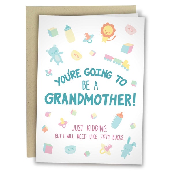 Vous allez être une grand-mère pour plaisanter, carte drôle de fête des mères, carte de voeux d'anniversaire blague pour maman, carte blague grossesse