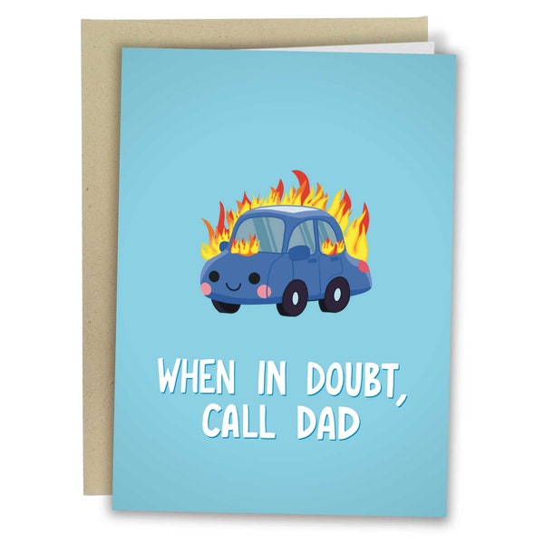 When In Doubt Call Dad, Funny Father's Day Card, Funny Greeting Card For Dad, Birthday Card From Son Daughter, Sassy Card For Daddy