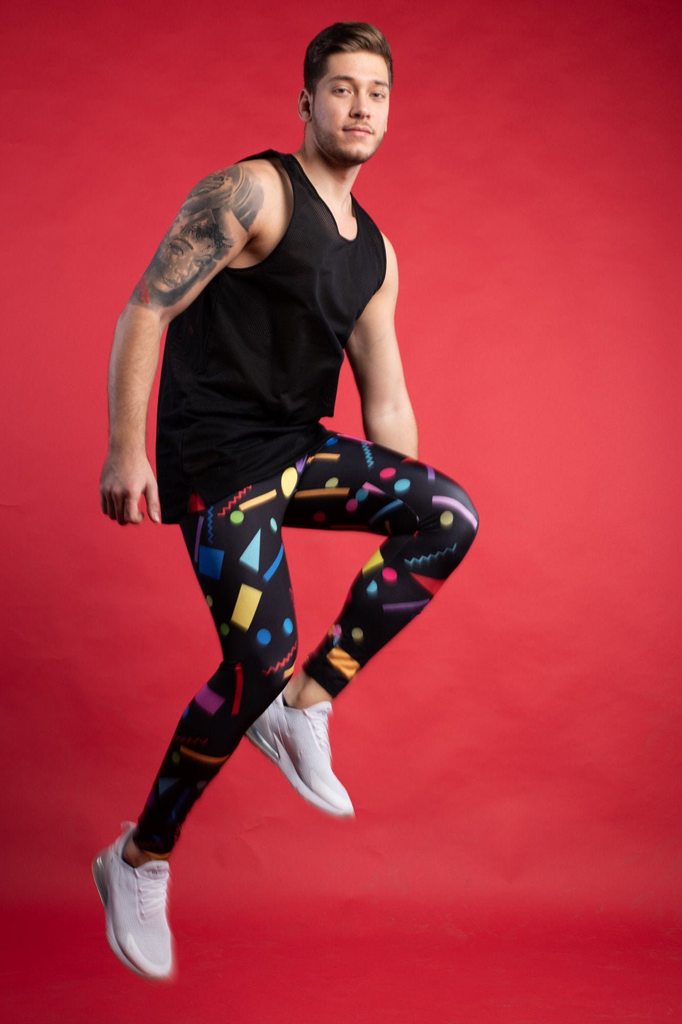 Leggings // Retro Color Block Shapes 