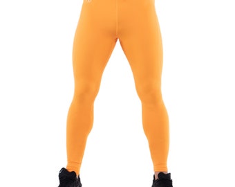 Mens orange top compression pants