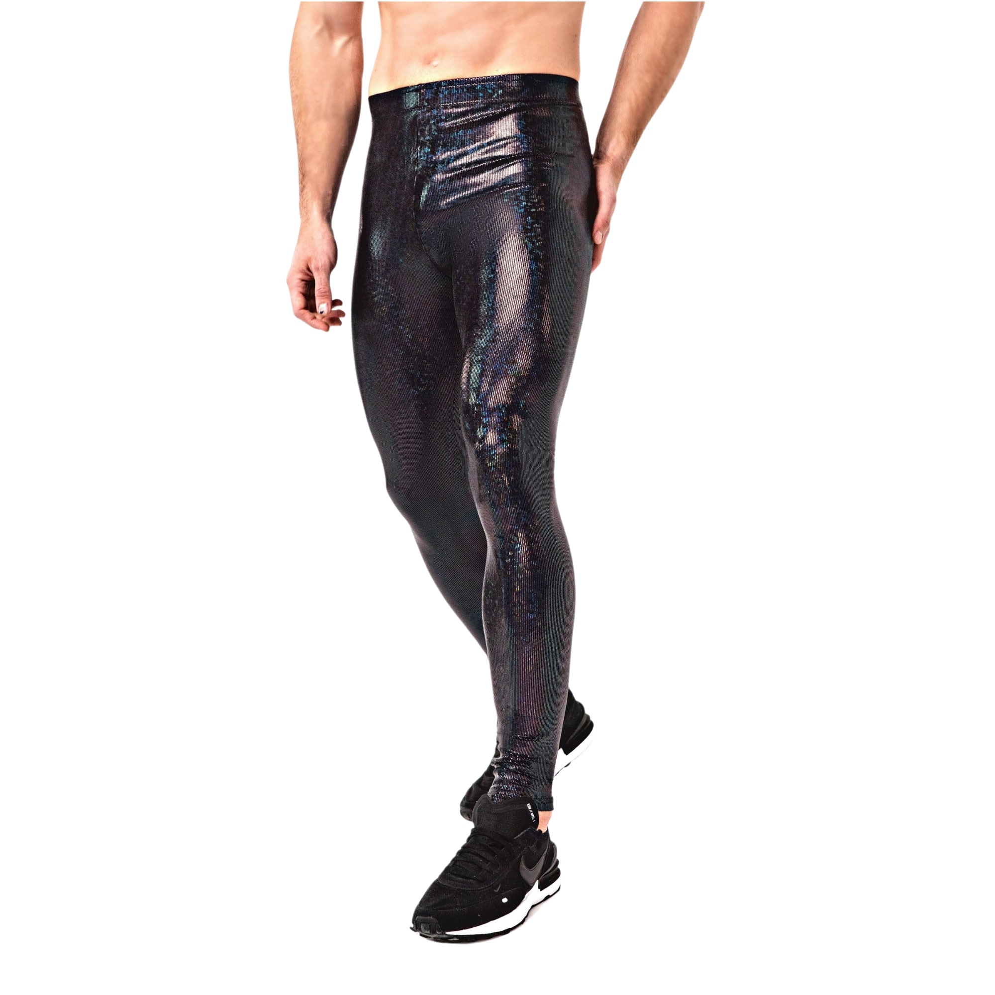Shiny Black Metallic Men's Leggings, Black Shiny Meggings, Stretchy Gym  Spandex Pants for Men, Esentric Party Leggings, Festival Outfits -   Canada