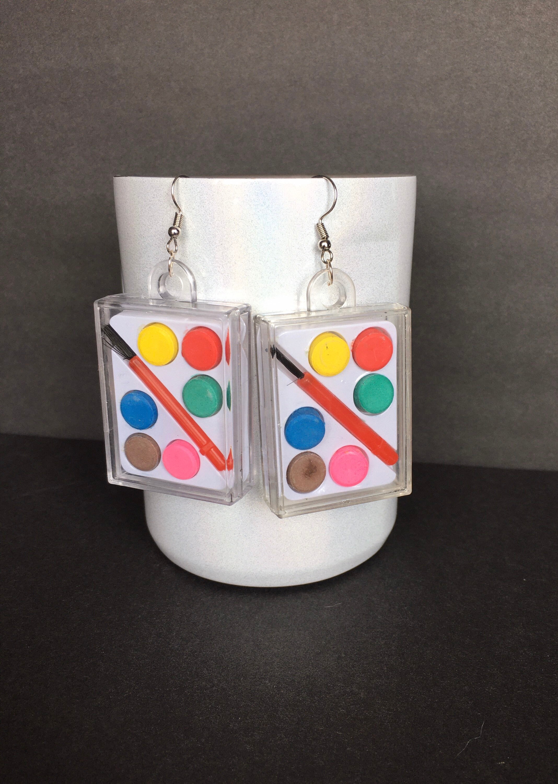 Paint Palette EarringsPainting Earrings Mini Paint Earrings Etsy