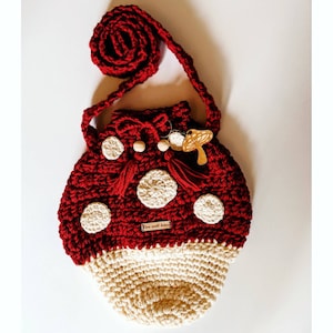 Large Crochet Mushroom Bag: Cottagecore Coin Purse