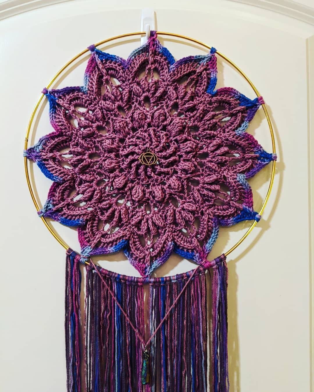 Dream Catcher Third Eye Chakra Purple Mandala Ajna Ready To Ship 