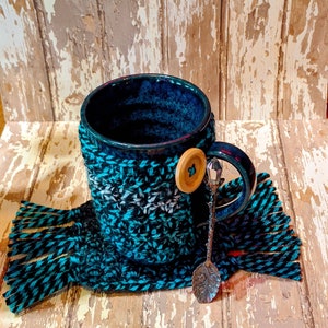 Crochet, coffee cup cozy, sleeve, ready to ship.