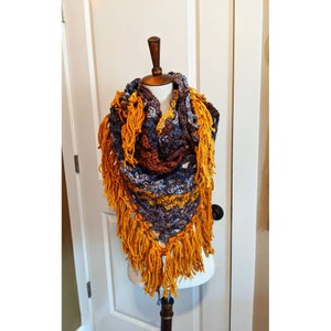 Crochet, shawl, wrap, triangle scarf. Yellow, Ready to ship.