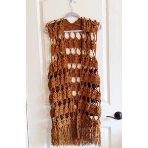 Copper, crochet, boho, vest, festival wear, MADE TO ORDER.