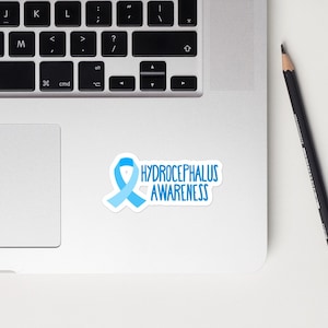 Hydrocephalus Awareness Sticker Blue Awareness Ribbon for Shunts