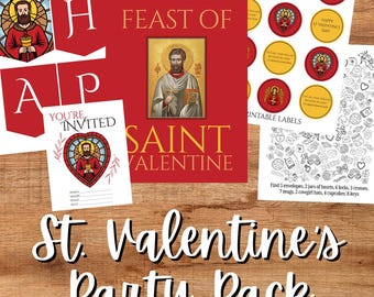 Pacchetto per la festa di San Valentino / Stampabile per San Valentino cristiano / Attività di fede, decorazioni e biglietti di preghiera