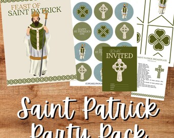 Pacchetto per feste cristiane di San Patrizio / Materiale stampabile cattolico, devozione per la famiglia, biglietto di preghiera, fogli di lavoro per bambini