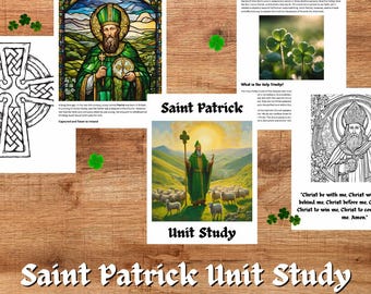 Unità di studio su San Patrizio / Stampabile per l'istruzione domestica cattolica / Piano di lezione di 5 giorni, attività, lavoretti, schede di lavoro e altro ancora