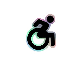 Adesivo olografico per sedia a rotelle / Adesivo per la consapevolezza della disabilità / Adesivo in vinile per l'empowerment / Regalo per l'inclusione / Design adattivo
